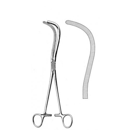 Mayo Guyon Kidney Pedicle Clamp, Curved, 23cm