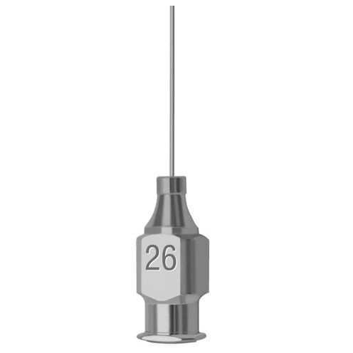 McIntyre Anterior Chamber Cannula, 26 Gauge, Blunt Tip, Straight, 12mm from bend to tip, Total Length 18mm