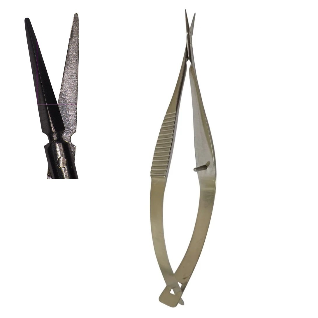 McPherson Vannas Micro Spring Dissecting Scissor, Blunt/Blunt, Straight, 9cm