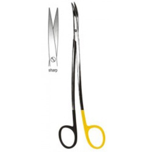 Metzenbaum Fino Scissors, S/Curved, Supercut, Tungsten Carbide, 18cm