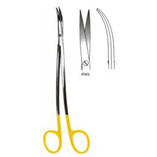 Metzenbaum Fino Scissors, Sharp/Sharp, S-Curved, Tungsten Carbide, 20cm