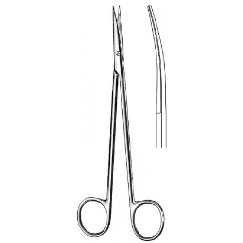 Metzenbaum Nelson Scissors, Sharp/Sharp, Curved, 18cm