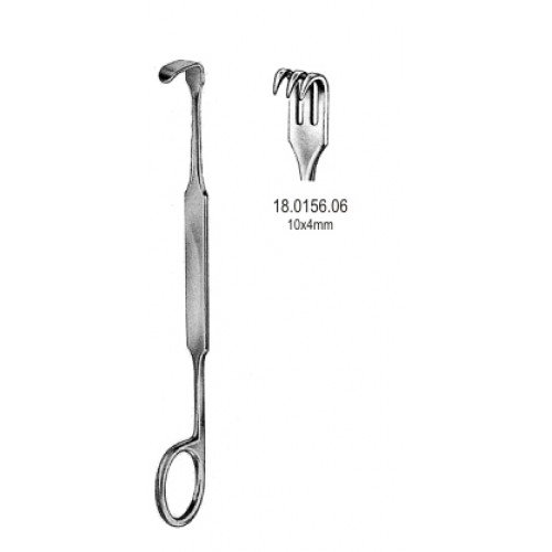 Meyerding Finger Retractor, 10x4mm, 3 Prongs, 18cm