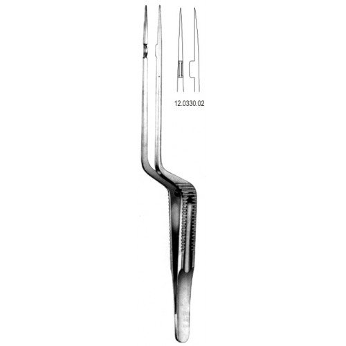 Micro Forceps Bayonet shaped smooth fine 22.5cm