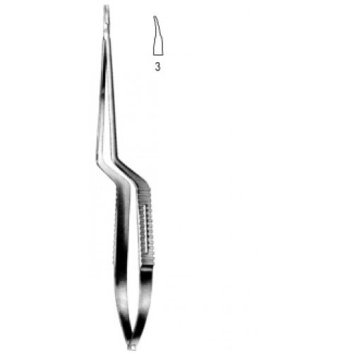 Micro Needle Holder Curved smooth bent shaft 19cm