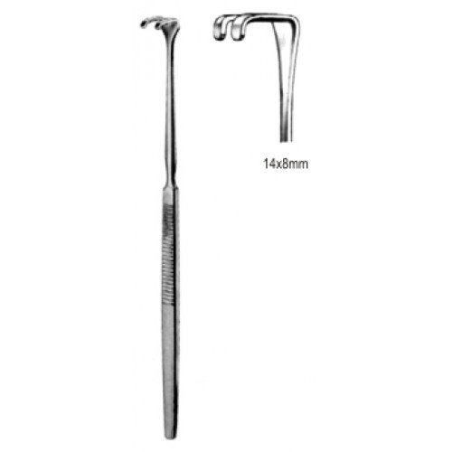 Micro Retractor with Saddle Blade, 14x8mm, 16cm