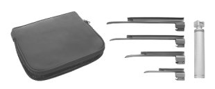Miller Laryngoscope, Fibre Optic Fitting, set of 2, No. 0 and 00, in soft