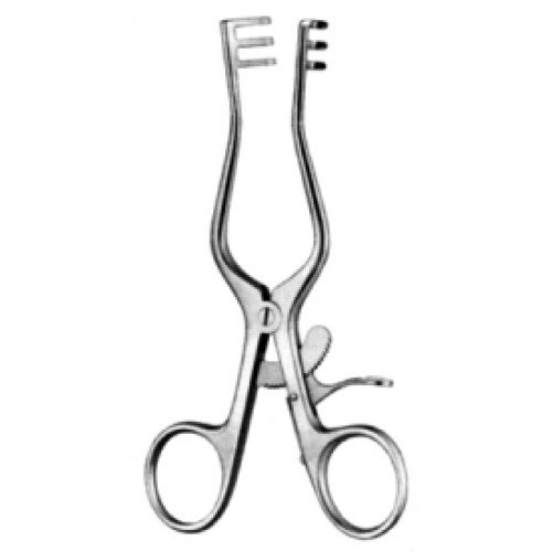 Milligon Retractor, 3×3 Prongs, Blunt, 13cm