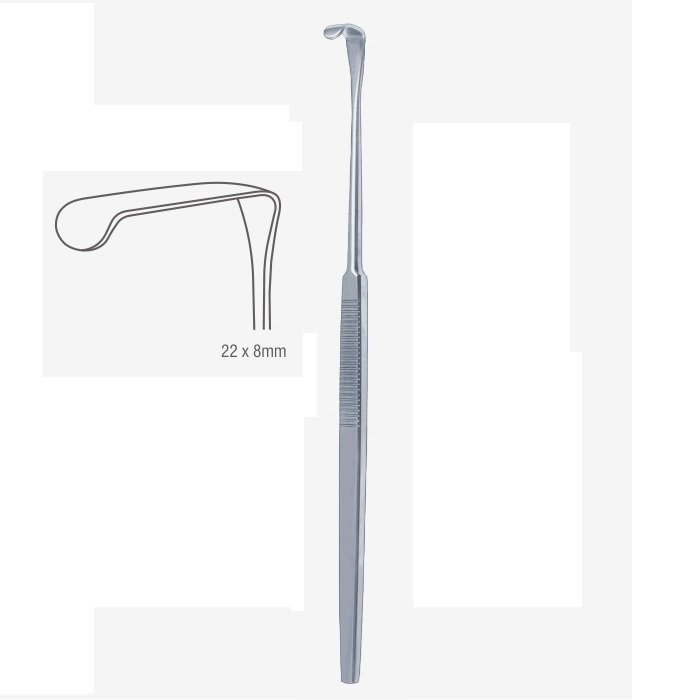 Mini Kocher Langenbeck Retractor 22x8mm, 16cm