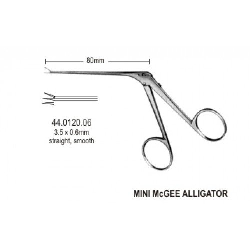 Mini McGee Alligator Ear Forceps smooth 3.5mm, 8.5cm