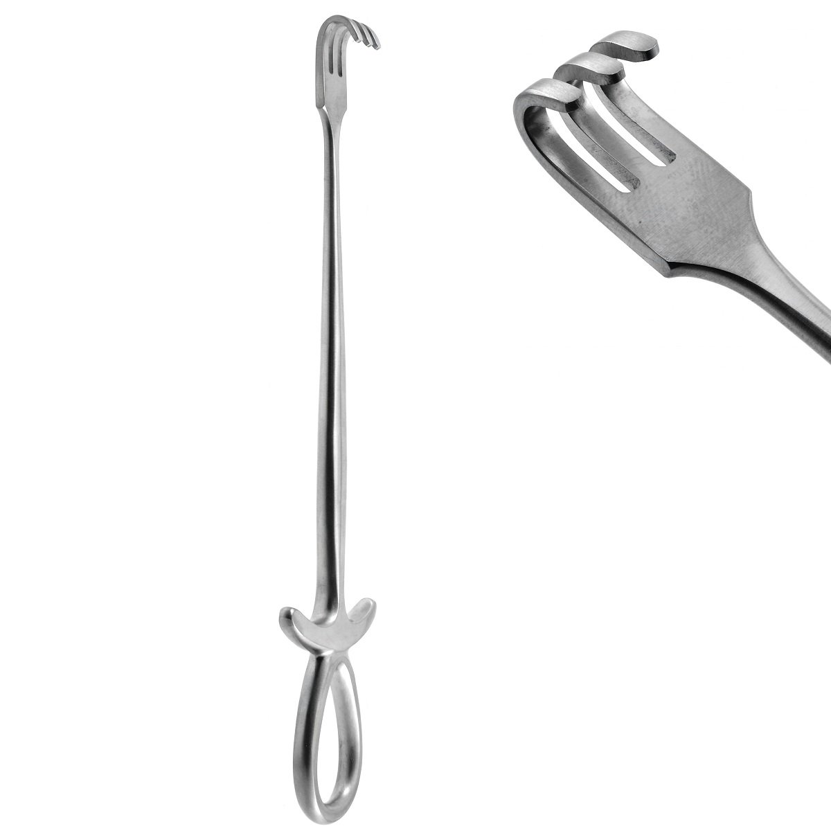 Murphy retractor, with 3 Blunt Prongs, Blade Width 13.0mm, 20cm (7 3/4 inches)