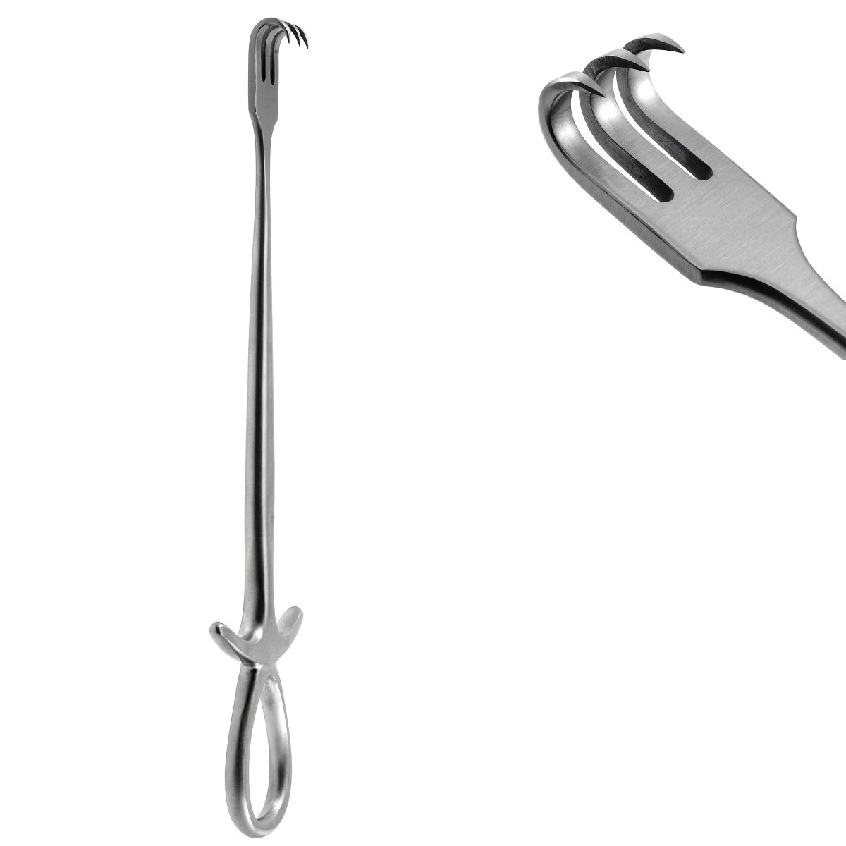 Murphy retractor, with 3 Sharp Prongs, Blade Width 13.0mm, 20cm (7 3/4 inches)