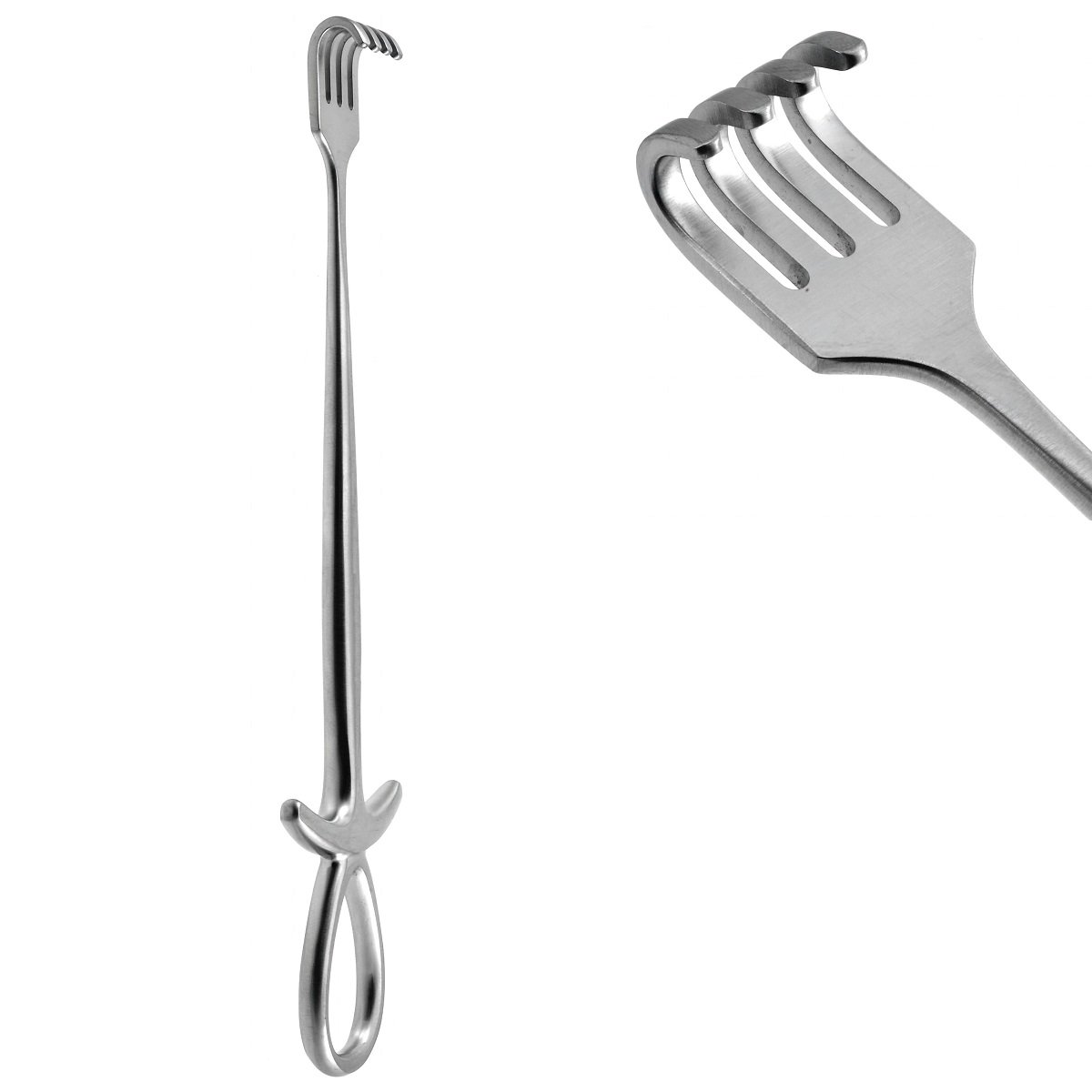 Murphy retractor, with 4 Blunt Prongs, Blade Width 18.0mm, 20cm (7 3/4 inches)