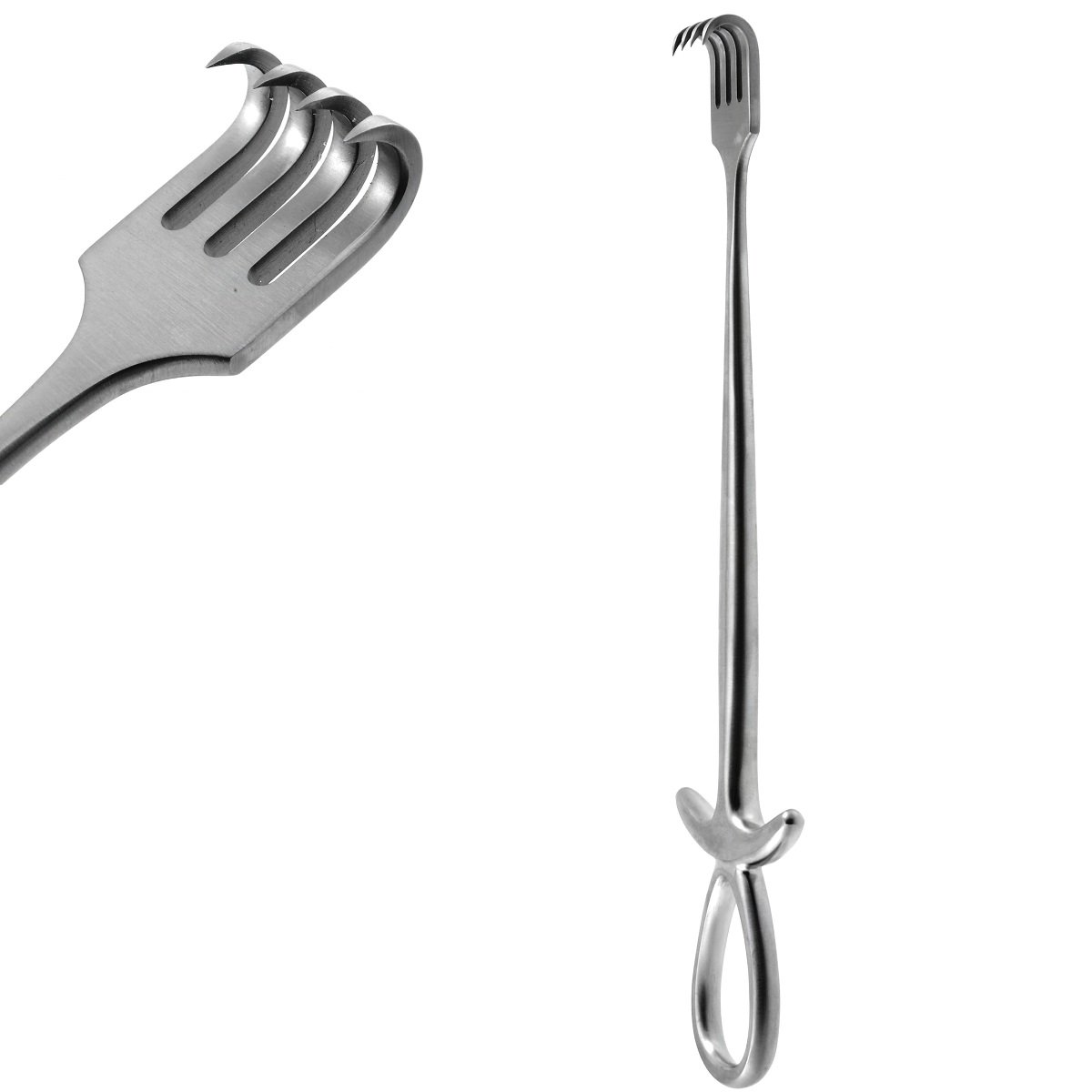 Murphy retractor, with 4 Sharp Prongs, Blade Width 18.0mm, 20cm (7 3/4 inches)