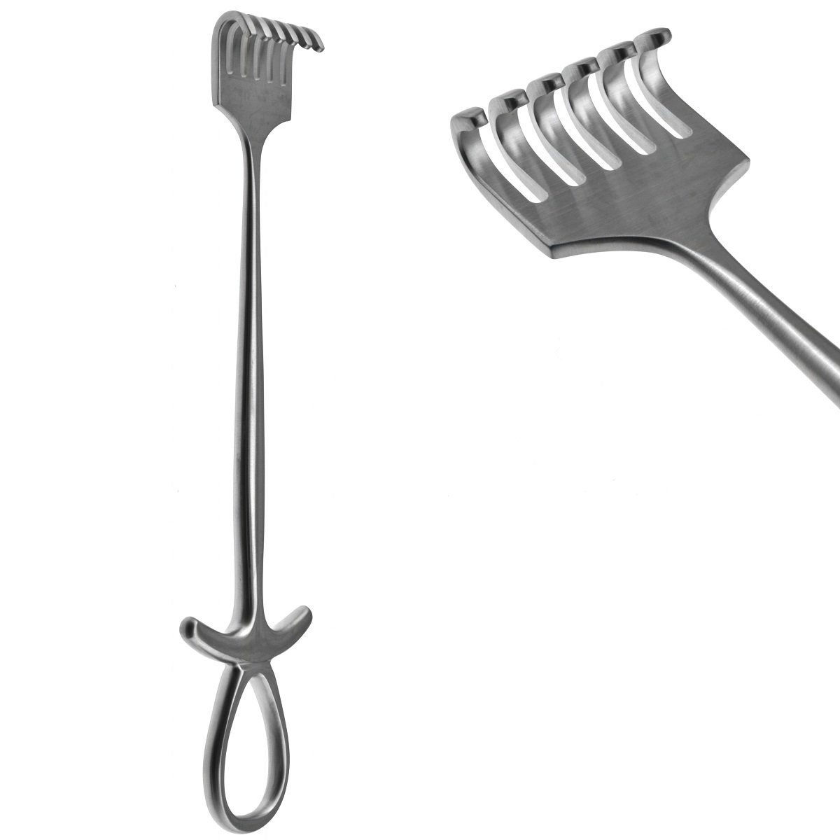 Murphy retractor, with 6 Blunt Prongs, Blade Width 28.0mm, 20cm (7 3/4 inches)