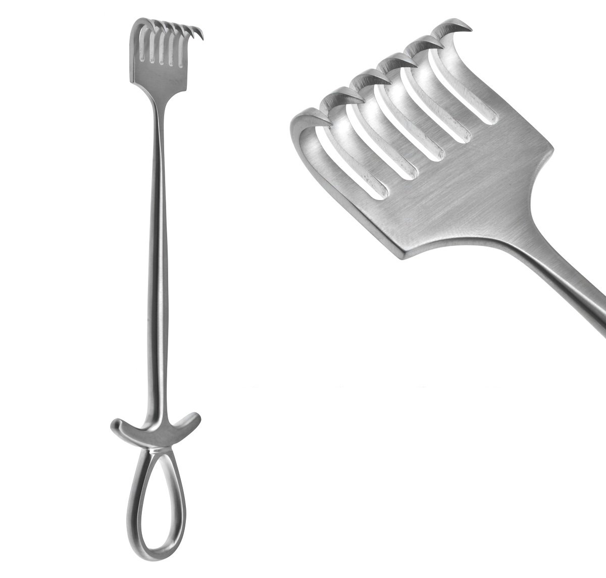 Murphy retractor, with 6 Sharp Prongs, Blade Width 28.0mm, 20cm (7 3/4 inches)