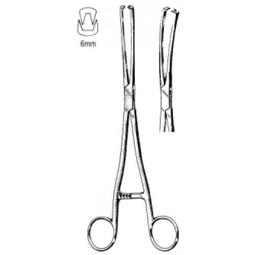 Museux Vulsellum Forceps, Straight, 2×2 Teeth 6mm, 24cm