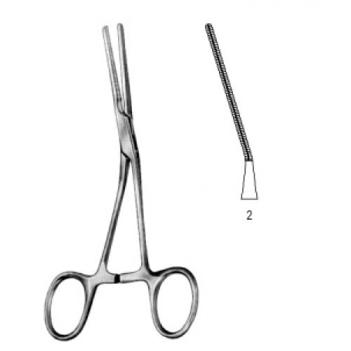 Neonatal and Pediatric Clamp, angled, Delicated, Fig.2, 14.5cm