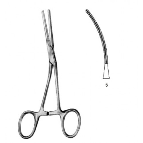 Neonatal and Pediatric Clamp, angled, Delicated, Fig.5, 14cm