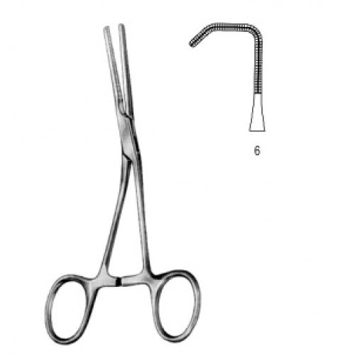 Neonatal and Pediatric Clamp, angled, Delicated, Fig.6, 13.5cm