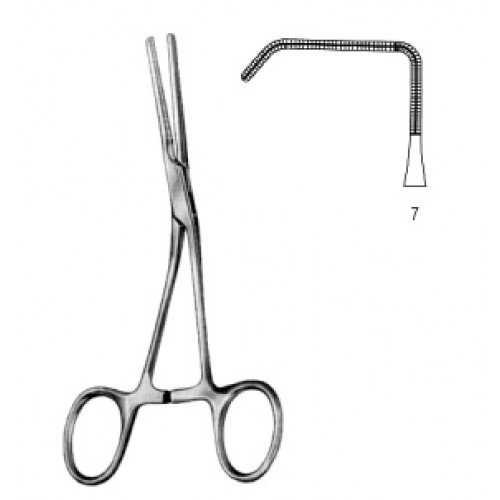 Neonatal and Pediatric Clamp, angled, Delicated, Fig.7, 13.5cm