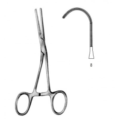 Neonatal and Pediatric Clamp, angled, Delicated, Fig.8, 14cm