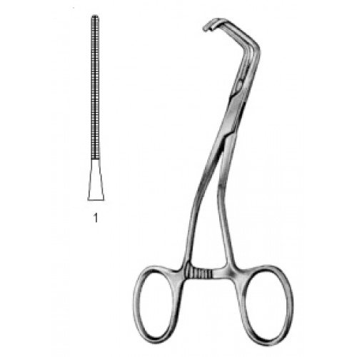 Neonatal and Pediatric Clamp, Curved Delicated, Fig.1, 14cm