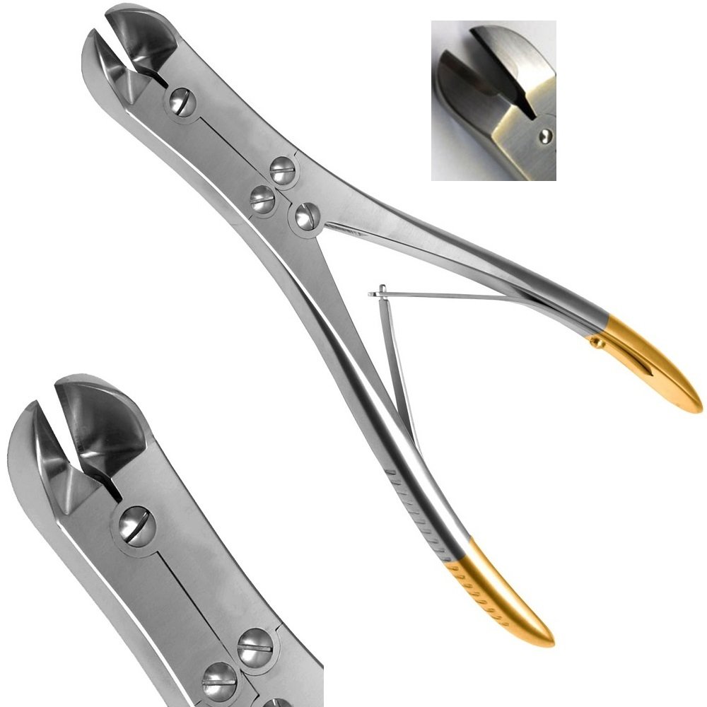 Orthopedic Extra Heavy Duty Pin and Dental K-Wire Cutter Side, Double Action, 20° Degree Angled, TC (Tungsten Carbine), 23cm