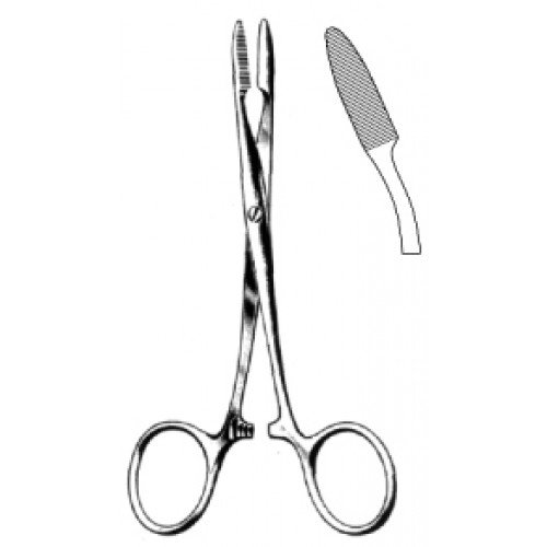 Pean Hemostatic Forceps, Curved, S/J (Serrated jaws), 16cm