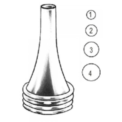 Politzer Ear Speculum, 3mm-6.5mm, Set of 4