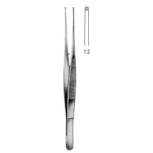 Potts Smith Tissue Forceps, 1×2 Teeth, 30cm