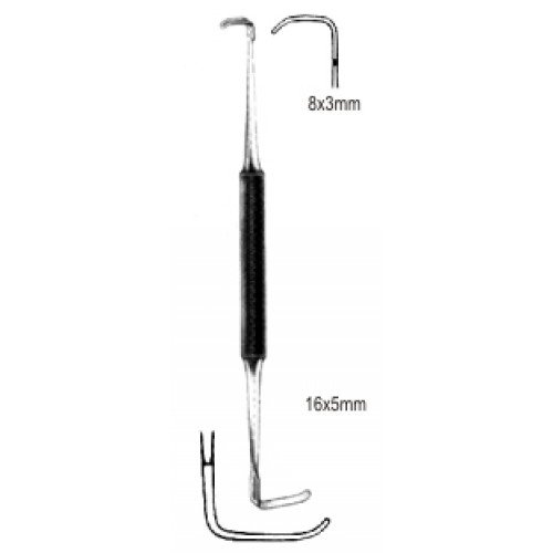 Ragnell Davis Retractor, Round Handled, 5x16mm, 3x8mm, 15cm