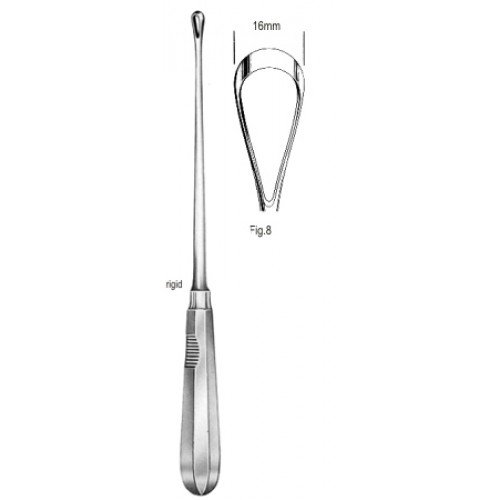 Recamair Curette, Rigid Blunt, Fig.8, 16mm, 31cm