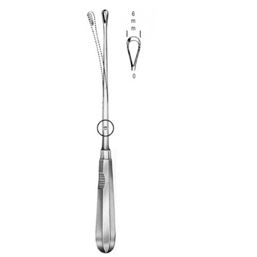 Recamier Curette, Flexible, Blunt, Fig.0, 6mm, 31cm