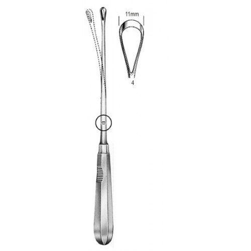 Recamier Curette, Flexible, Blunt, Fig.4, 11mm, 31cm