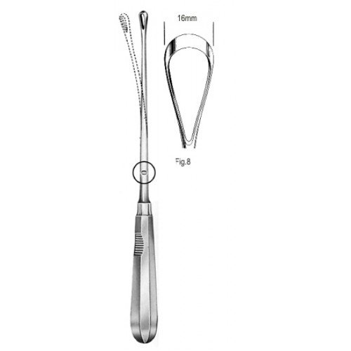 Recamier Curette, Flexible, Blunt, Fig.8, 16mm, 31cm