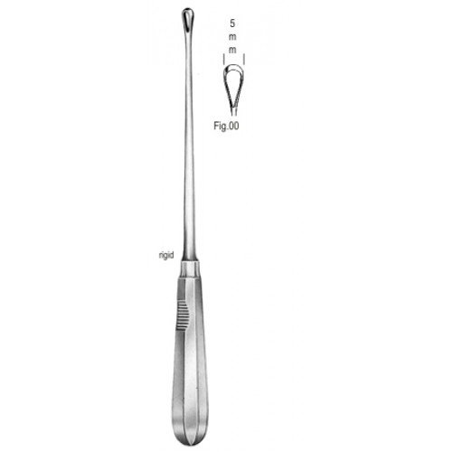 Recamier Curette, Rigid Blunt, Fig.00, 5mm, 31cm