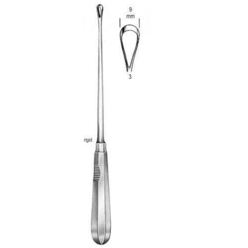 Recamier Curette, Rigid Blunt, Fig.3, 9mm, 31cm