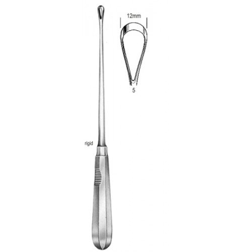 Recamier Curette, Rigid Blunt, Fig.5, 12mm, 31cm
