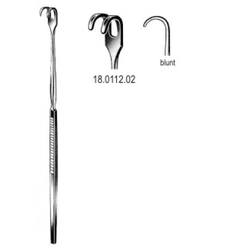 Retractor Tracheal, Blunt, 2 Prongs, 16cm