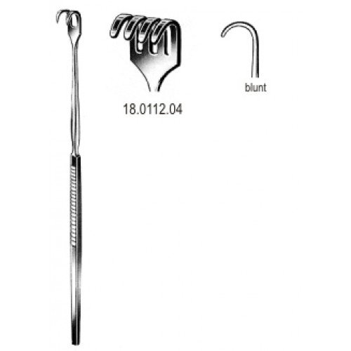 Retractor Tracheal, Blunt, 4 Prongs, 16cm