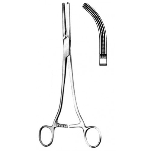 Rogers Hysterectomy Forceps, Curved, Atraumatic, 24.5cm