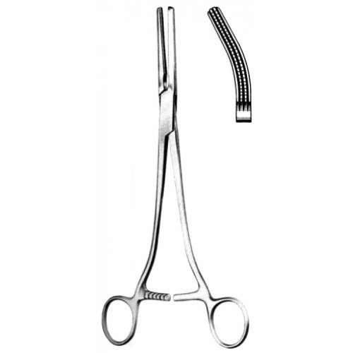 Rogers Hysterectomy/Heaney Forceps, Semi Curved, Atraumatic, 21.5cm