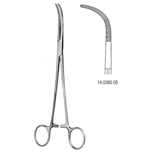 Rumel Thorax Forceps full Curved 23cm