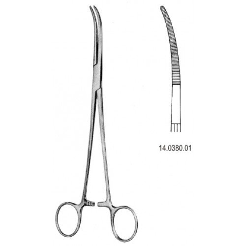 Rumel Thorax Forceps, Slightly Curved, 23cm