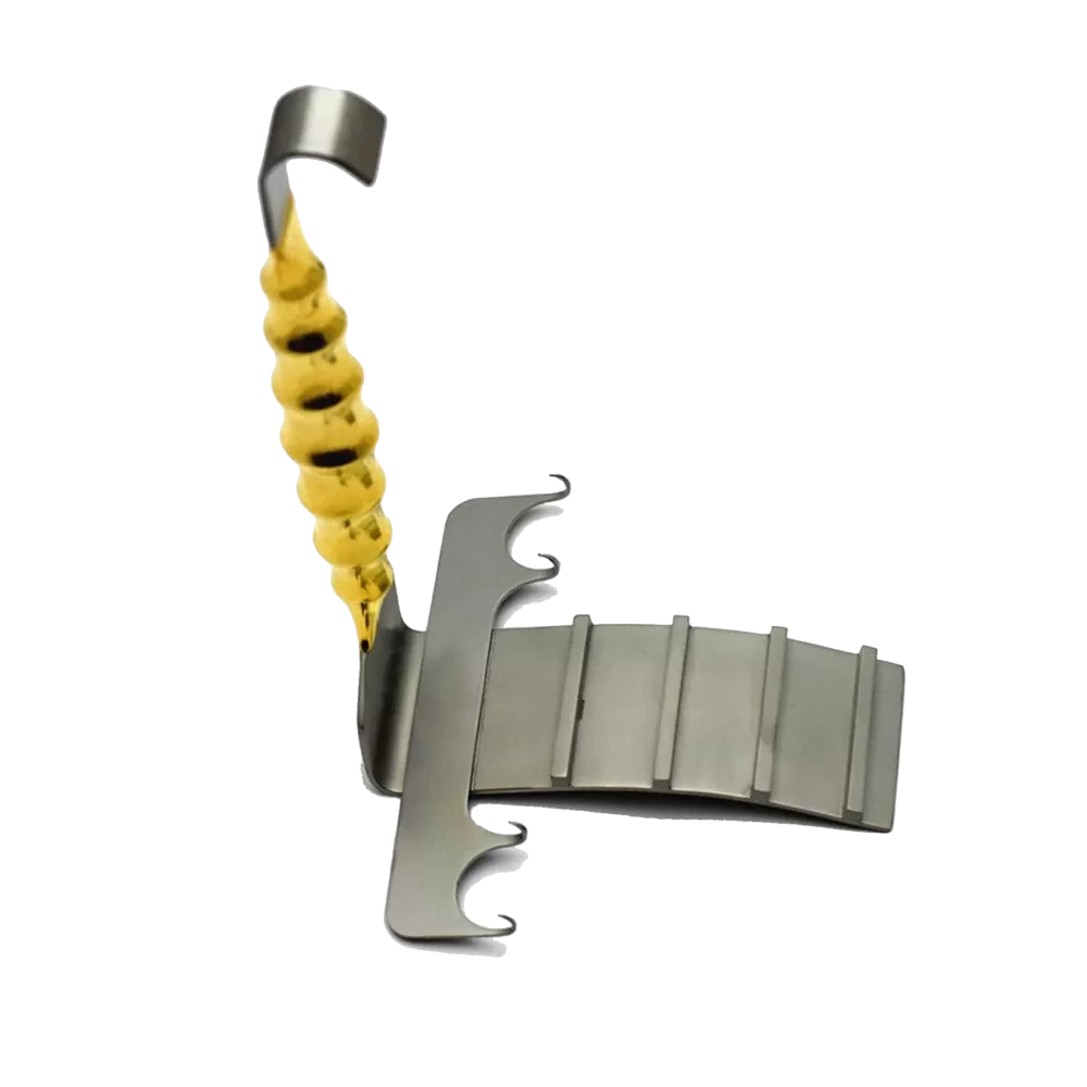 Saldanha Solz Abdominal Retractor, 4 Sharp Prongs, Blade Length 16cm, 23.5cm