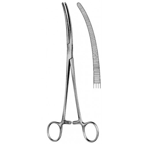 Sarot Bronchus Clamp, Curved, 24cm