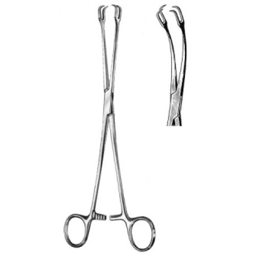 Schroeder Vulsellum Forceps, Curved, 2×2 Teeth, 23cm