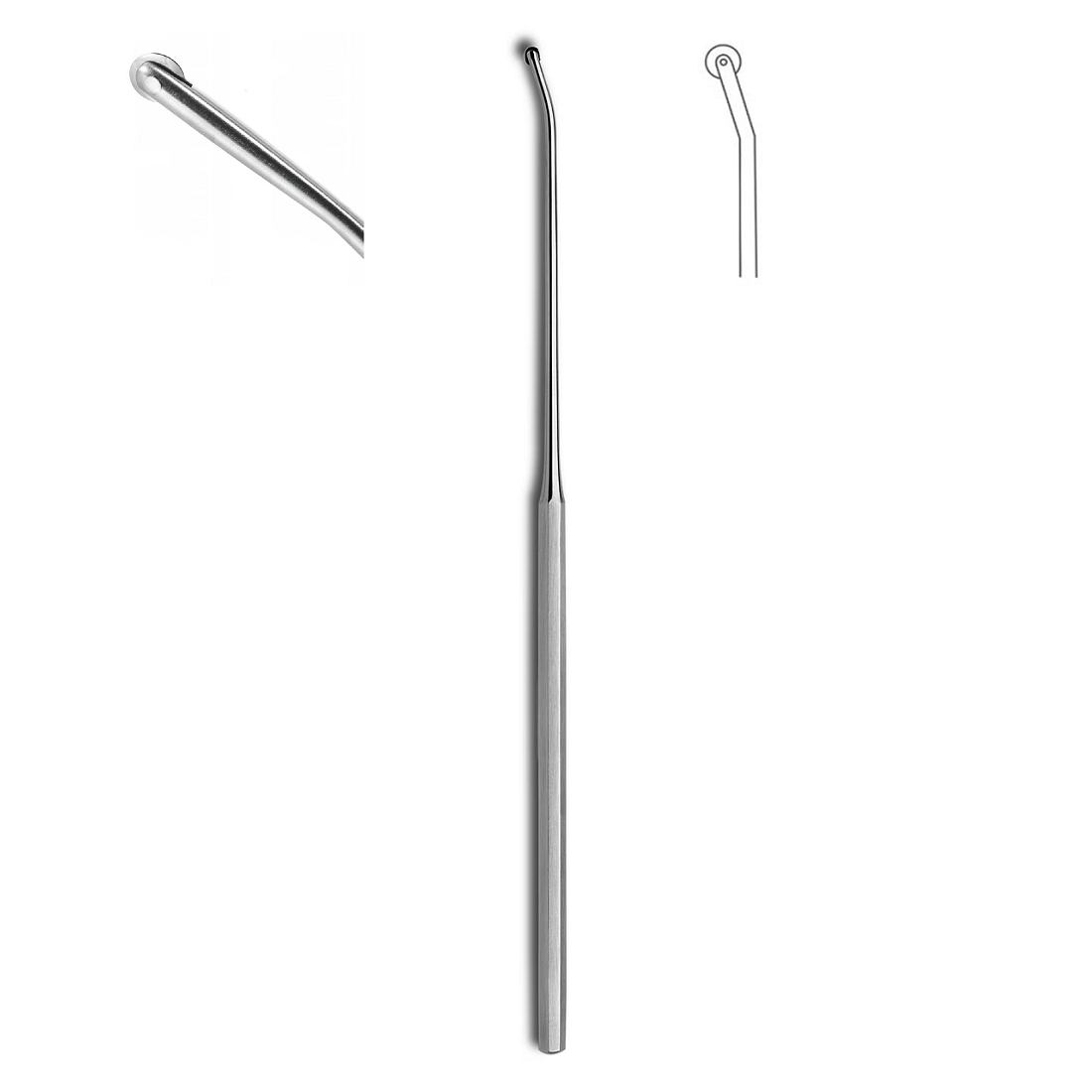 Schuknecht Otology Roller/Rotary Knife, Working Length 7cm, Jaw Length 1cm, Tip/Jaw: 3mm, 15.5cm