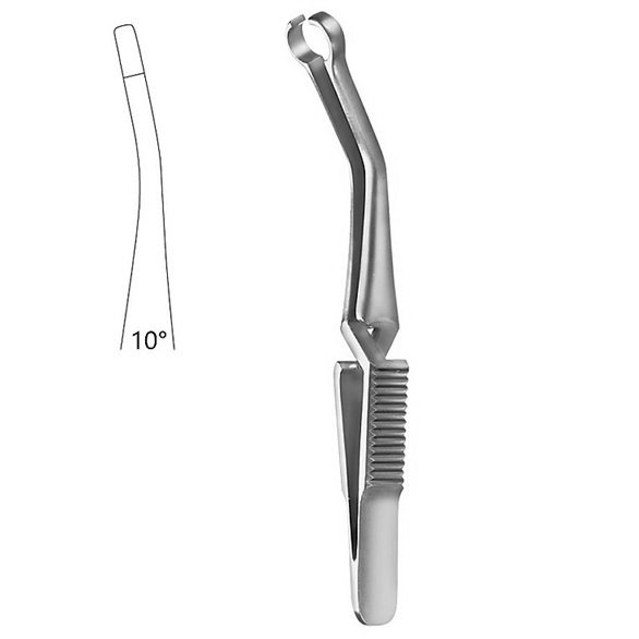 Shunt Bulldog Clamps, French. Ø 12 Diameter, Angled 10° Degree, Stainless Steel, 7cm